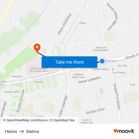 Helios to Slatina map