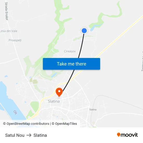 Satul Nou to Slatina map