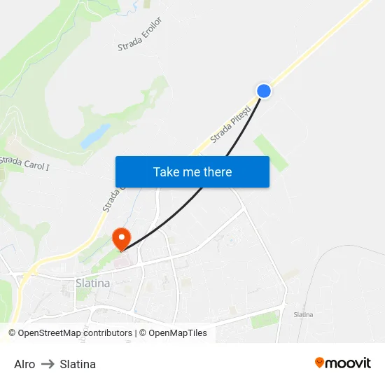 Alro to Slatina map