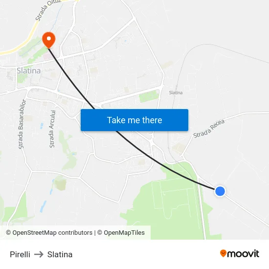 Pirelli to Slatina map