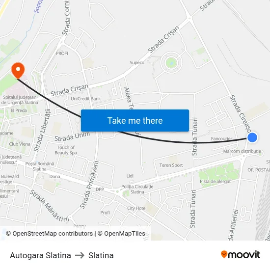 Autogara Slatina to Slatina map