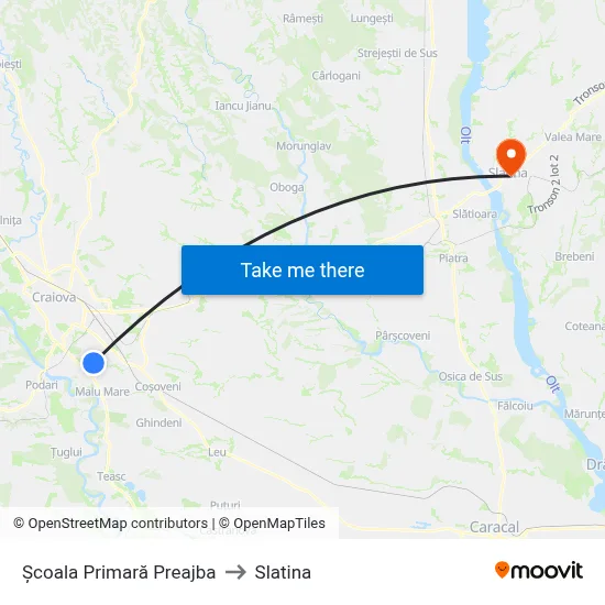 Școala Primară Preajba to Slatina map