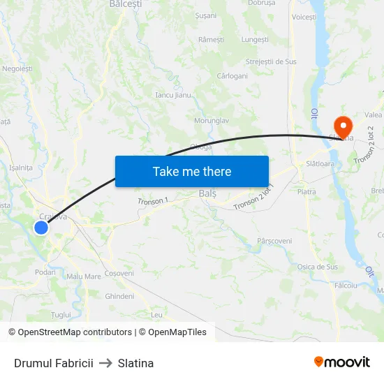 Drumul Fabricii to Slatina map