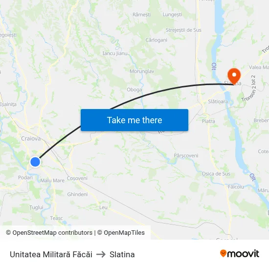 Unitatea Militară Făcăi to Slatina map