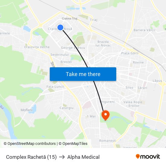Complex Rachetă (15) to Alpha Medical map