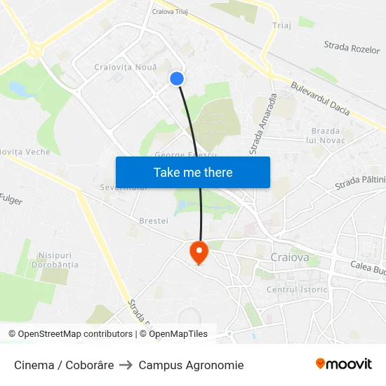 Cinema / Coborâre to Campus Agronomie map