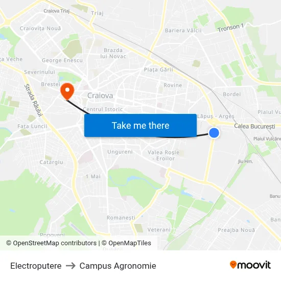 Electroputere to Campus Agronomie map