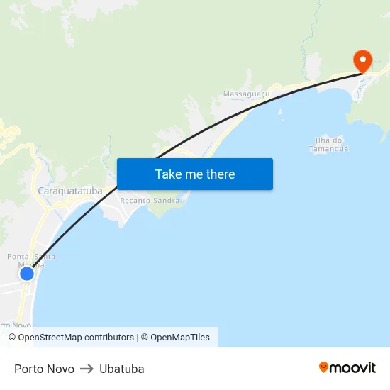Porto Novo to Ubatuba map
