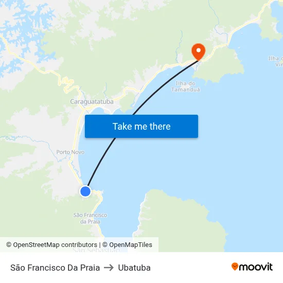 São Francisco Da Praia to Ubatuba map