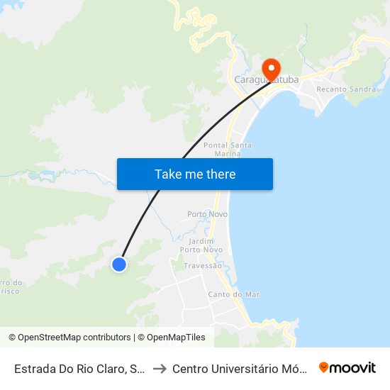 Estrada Do Rio Claro, S/Nº to Centro Universitário Módulo map