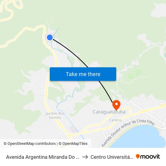 Avenida Argentina Miranda Do Nascimento , 175 to Centro Universitário Módulo map