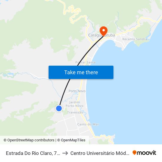 Estrada Do Rio Claro, 730 to Centro Universitário Módulo map