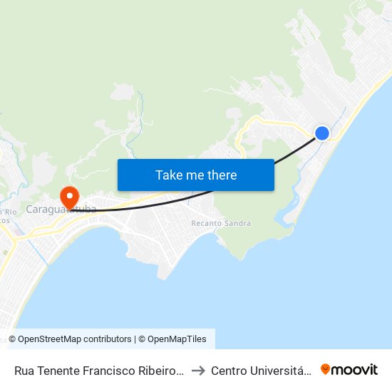 Rua Tenente Francisco Ribeiro Do Nascimento to Centro Universitário Módulo map