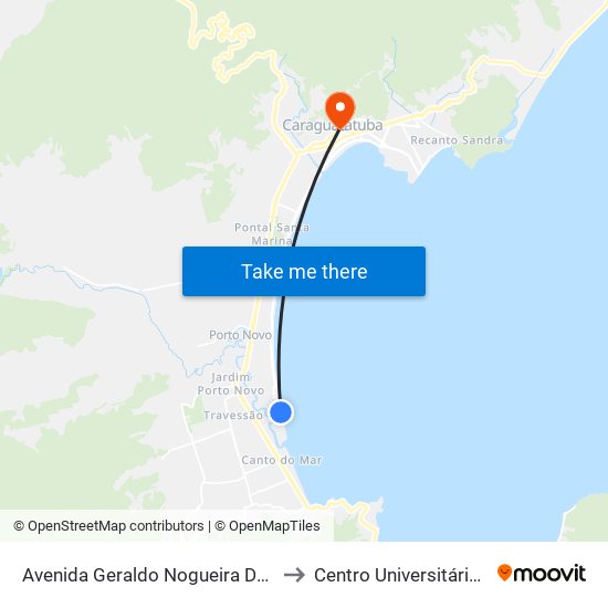 Avenida Geraldo Nogueira Da Silva, 6780 to Centro Universitário Módulo map