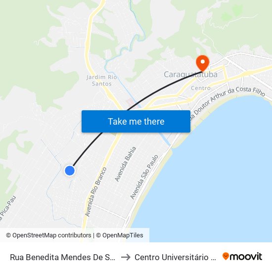 Rua Benedita Mendes De Souza 247 to Centro Universitário Módulo map