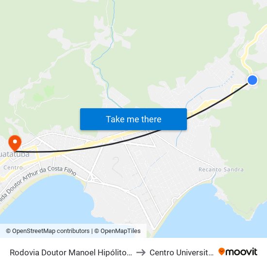 Rodovia Doutor Manoel Hipólito Do Rêgo 9518-9952 to Centro Universitário Módulo map