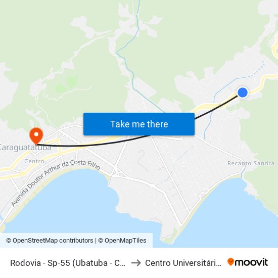 Rodovia - Sp-55 (Ubatuba - Caraguá), S/Nº to Centro Universitário Módulo map