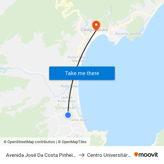 Avenida José Da Costa Pinheiro Júnior 1435 to Centro Universitário Módulo map