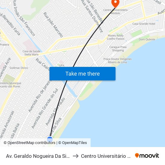 Av. Geraldo Nogueira Da Silva, S/Nº to Centro Universitário Módulo map