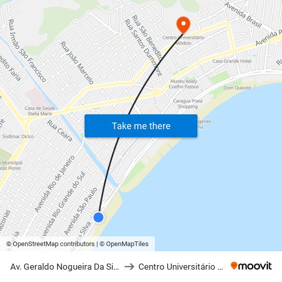 Av. Geraldo Nogueira Da Silva, S/Nº to Centro Universitário Módulo map