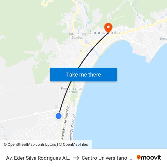 Av. Eder Silva Rodrigues Alves, 360 to Centro Universitário Módulo map