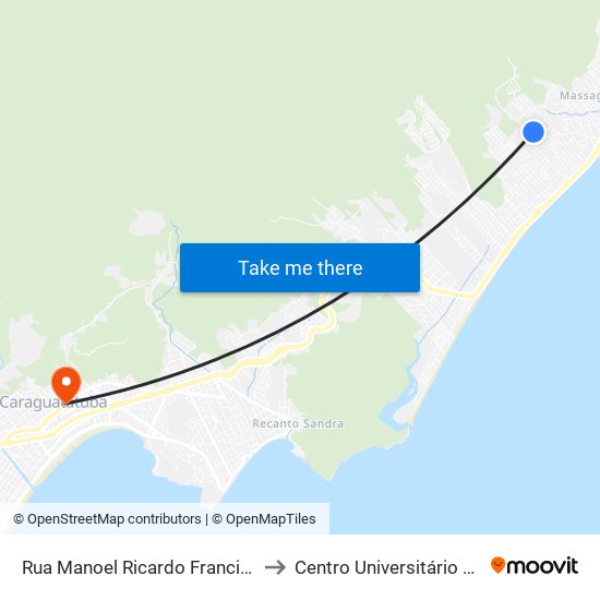 Rua Manoel Ricardo Francisco, 345 to Centro Universitário Módulo map