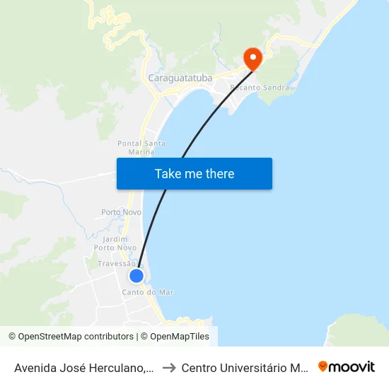 Avenida José Herculano, 8397 to Centro Universitário Múdulo map