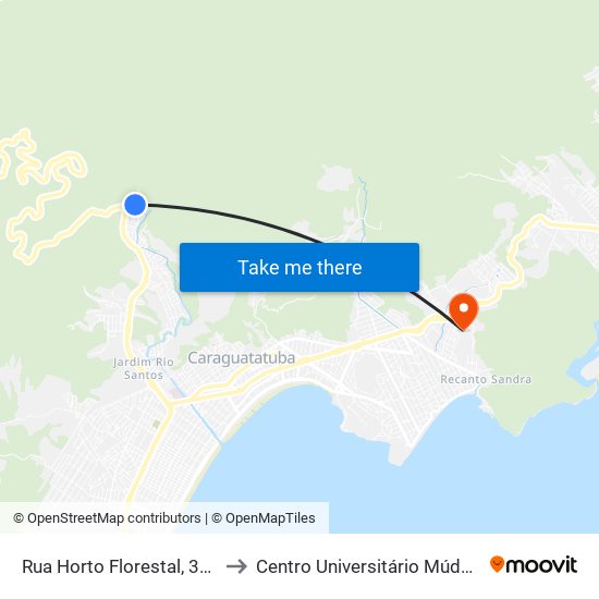 Rua Horto Florestal, 365 to Centro Universitário Múdulo map
