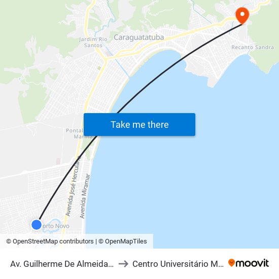 Av. Guilherme De Almeida, 1110 to Centro Universitário Múdulo map