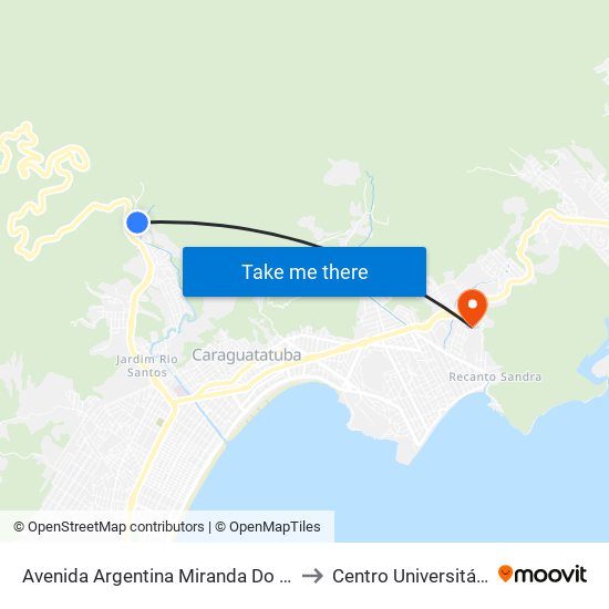 Avenida Argentina Miranda Do Nascimento , 175 to Centro Universitário Múdulo map