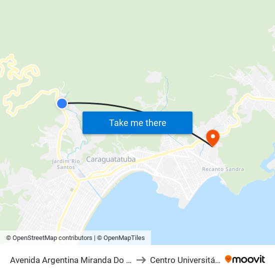 Avenida Argentina Miranda Do Nascimento , 305 to Centro Universitário Múdulo map