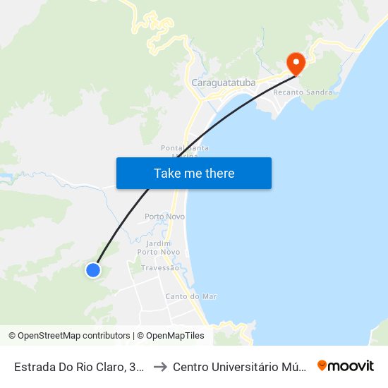 Estrada Do Rio Claro, 3000 to Centro Universitário Múdulo map