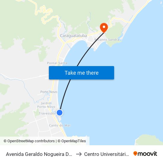 Avenida Geraldo Nogueira Da Silva, 6780 to Centro Universitário Múdulo map