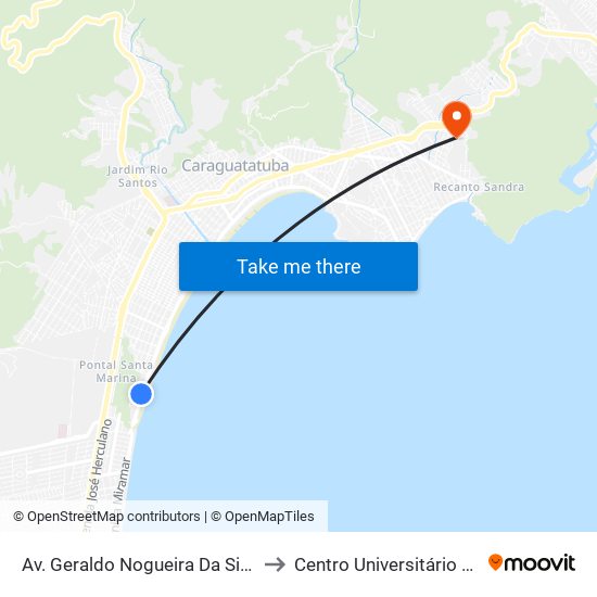 Av. Geraldo Nogueira Da Silva, S/Nº to Centro Universitário Múdulo map