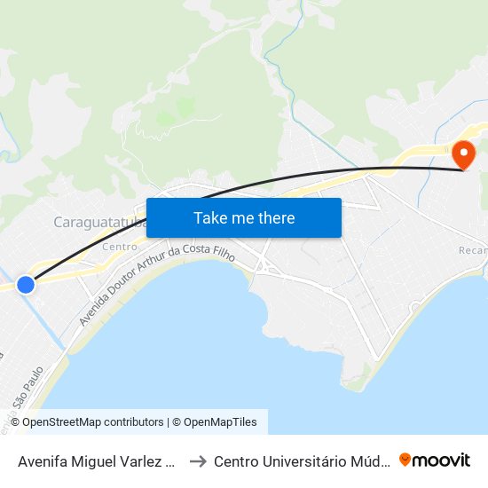 Avenifa Miguel Varlez 705 to Centro Universitário Múdulo map