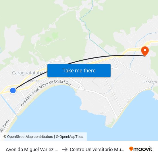 Avenida Miguel Varlez 438 to Centro Universitário Múdulo map