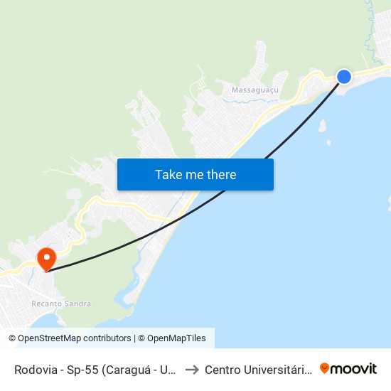 Rodovia - Sp-55 (Caraguá - Ubatuba), S/Nº to Centro Universitário Múdulo map