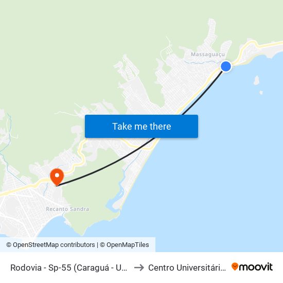 Rodovia - Sp-55 (Caraguá - Ubatuba), S/Nº to Centro Universitário Múdulo map