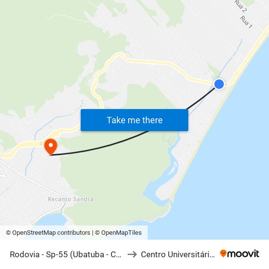 Rodovia - Sp-55 (Ubatuba - Caraguá), S/Nº to Centro Universitário Múdulo map