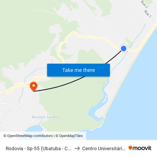 Rodovia - Sp-55 (Ubatuba - Caraguá), S/Nº to Centro Universitário Múdulo map