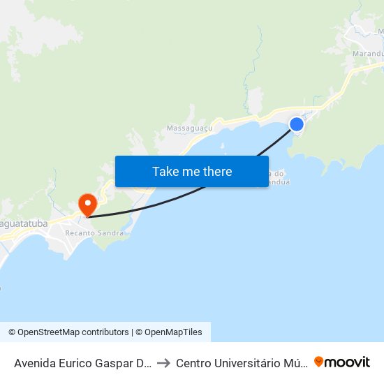 Avenida Eurico Gaspar Dutra, to Centro Universitário Múdulo map