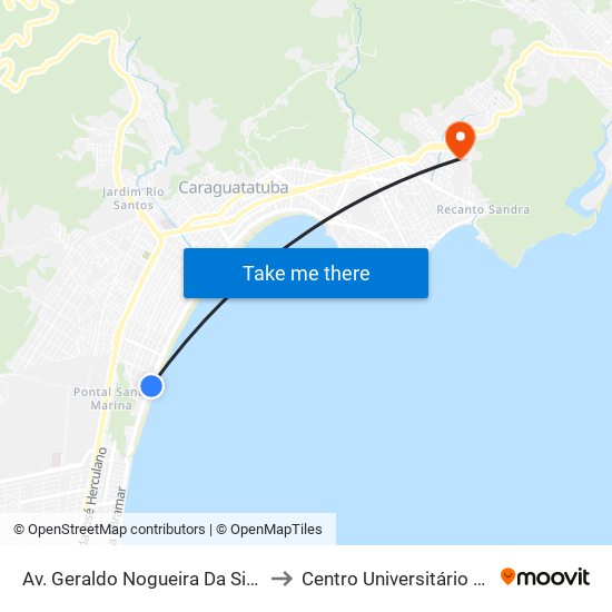 Av. Geraldo Nogueira Da Silva, S/Nº to Centro Universitário Múdulo map