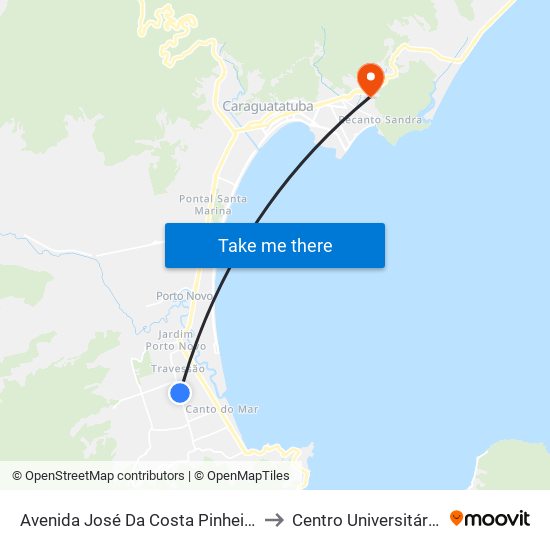 Avenida José Da Costa Pinheiro Júnior 1435 to Centro Universitário Múdulo map