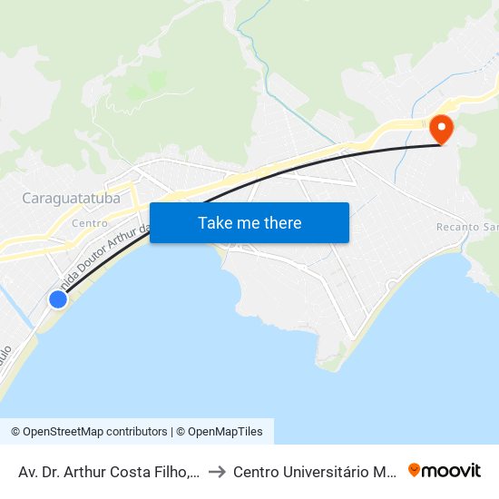 Av. Dr. Arthur Costa Filho, S/Nº to Centro Universitário Múdulo map