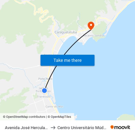 Avenida José Herculano to Centro Universitário Múdulo map