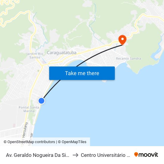 Av. Geraldo Nogueira Da Silva, S/Nº to Centro Universitário Múdulo map