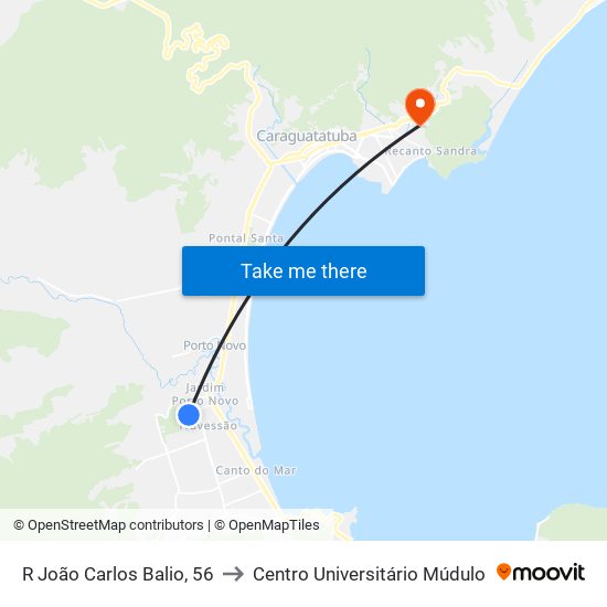 R João Carlos Balio, 56 to Centro Universitário Múdulo map