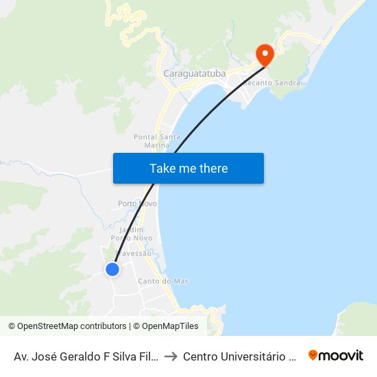Av. José Geraldo F Silva Filho, 350 to Centro Universitário Múdulo map