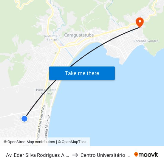 Av. Eder Silva Rodrigues Alves, 780 to Centro Universitário Múdulo map
