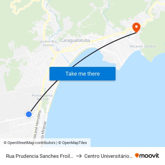 Rua Prudencia Sanches Froile Mansano to Centro Universitário Múdulo map